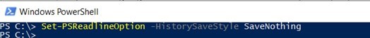 disable powershell comand history