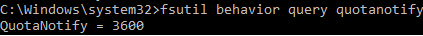 fsutil behavior query quotanotify -quota update frequency