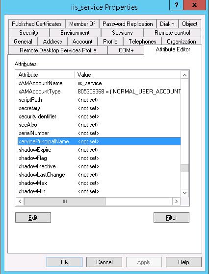 servicePrincipalName attribute
