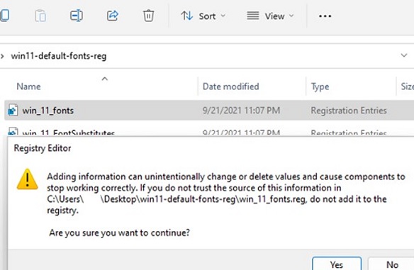 repair font registry settings on windows 10 or 11 using ready-made reg files