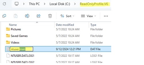 Rename ntuser.dat file in user profile to ntuser.man