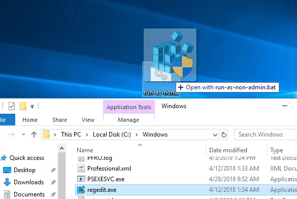 run a program under user with UAC prompt bypass