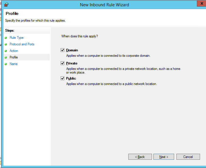 select firewall profile
