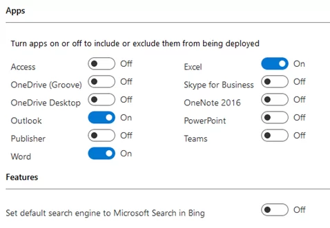 install specific Office apps