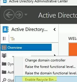 Enable Recycle Bin in Active Directory