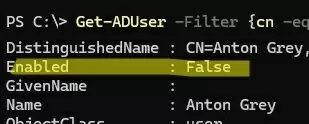 AD user disabled after restoring