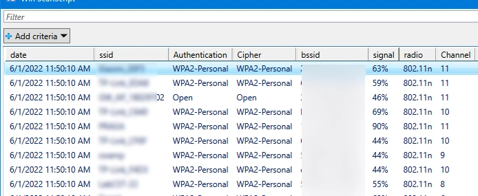 PowerShell WiFi Analyzer script