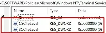 Registry options: CSClipLevel and SCClipLevel