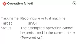 Cannot increase VMDK size on VMware: The attempted operation cannot be performed in the current state
