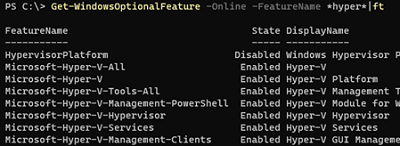 Check if the Hyper-v feature is installed