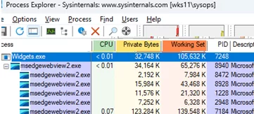 Windows 11 widget processes: high CPU and RAM usage