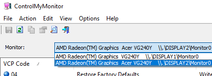 How to turn off or turn on a specific PC monitor with ControlMyMonitor