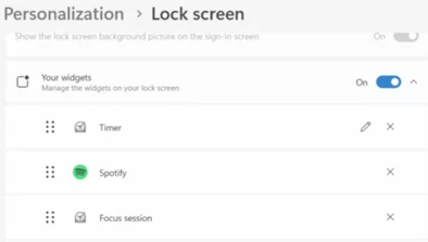 Customize lockscreen widgets