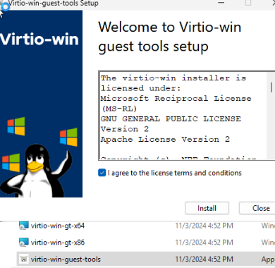 Install virtio-win-guest-tools