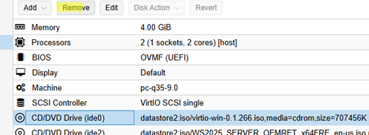 remove virtio driver iso image