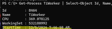 get-process run time