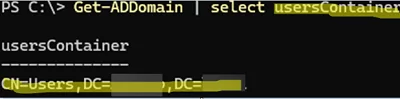 Default usersContainer in domain