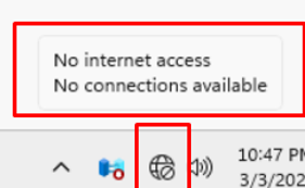 No internet acess error on Windows