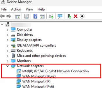 Check and enable the network adapters in the Device Manager
